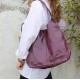 Beach Purple Leather Hobo